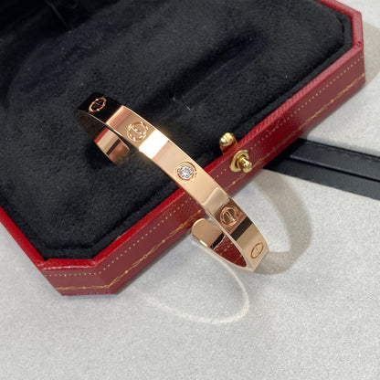 [⭐Spark]LOVE BRACELET 6.1MM 1 DIAMOND OPEN CUFF