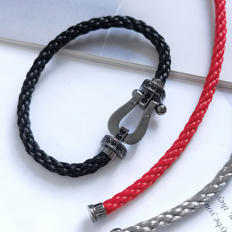 [⭐Spark]FORCE LARGE SERIES HORSESHOE BLACK SAMURAI BRACELET