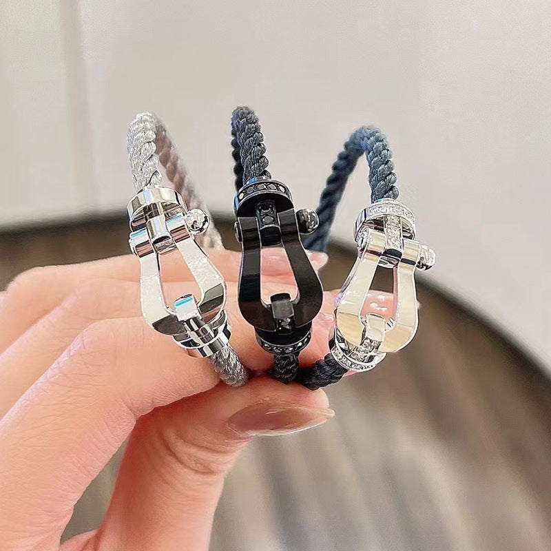 [⭐Spark]FORCE LARGE HORSESHOE NO DIAMOND BRACELET ROSE GOLD