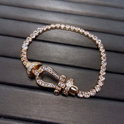 [⭐Spark]FORCE  LARGE HORSESHOE FULL DIAMOND TENNIS BRACELET