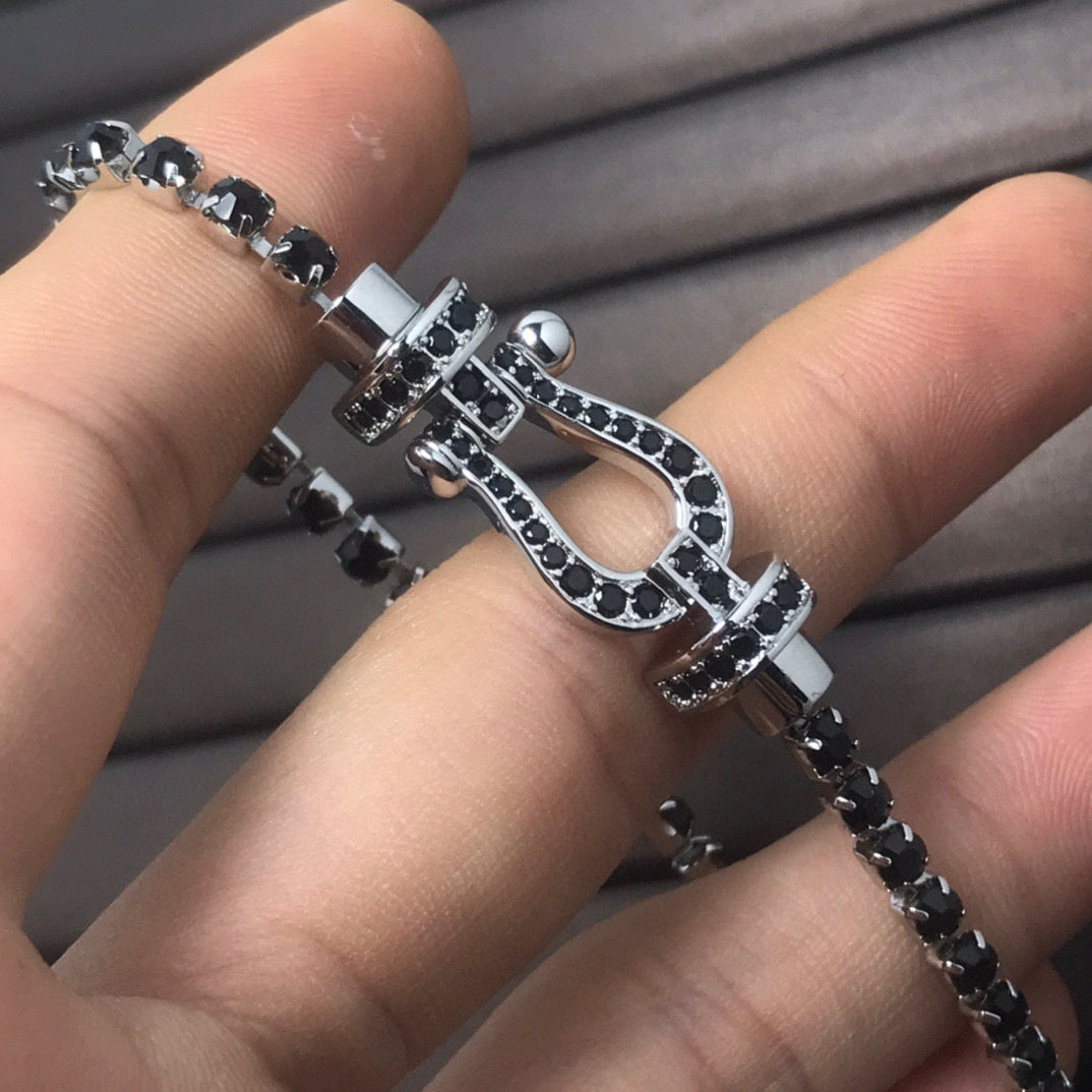 [⭐Spark]FORCE  LARGE HORSESHOE FULL DIAMOND TENNIS BRACELET