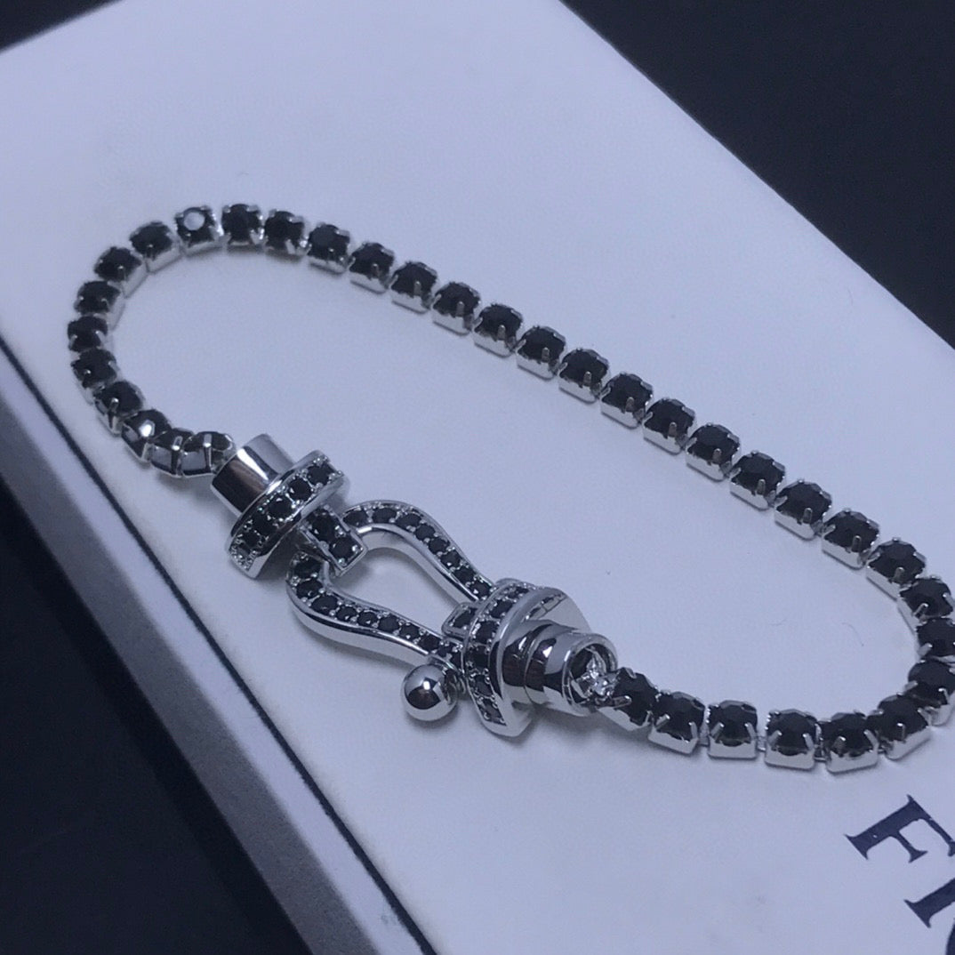 [⭐Spark]FORCE  LARGE HORSESHOE FULL DIAMOND TENNIS BRACELET
