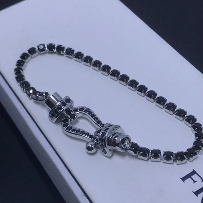 [⭐Spark]FORCE  LARGE HORSESHOE FULL DIAMOND TENNIS BRACELET