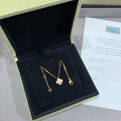 [⭐Spark]CLOVER 15MM PINK MOTHER-OF-PEARL SINGLE FLOWER NECKLACE