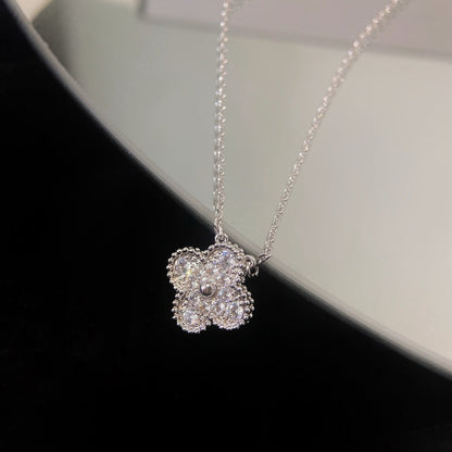 [⭐Spark]CLOVER 15MM DIAMOND SINGLE FLOWER NECKLACE