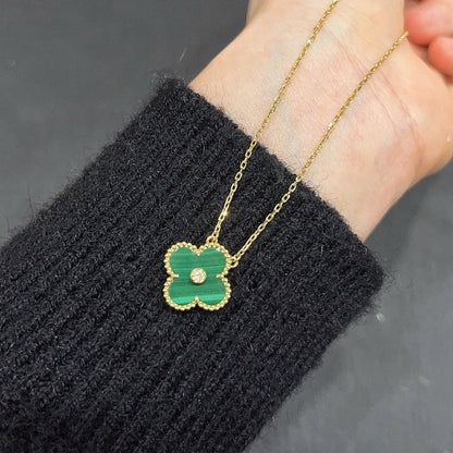 [⭐Spark]CLOVER 15MM DIAMOND TURQUOISE NECKLACE