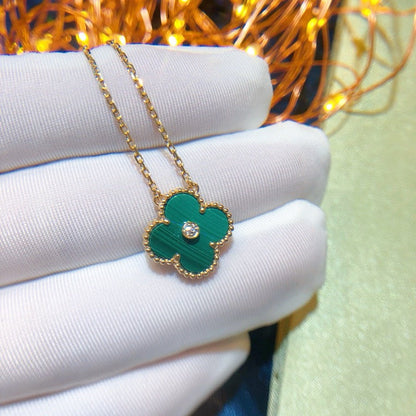 [⭐Spark]CLOVER 15MM DIAMOND TURQUOISE NECKLACE