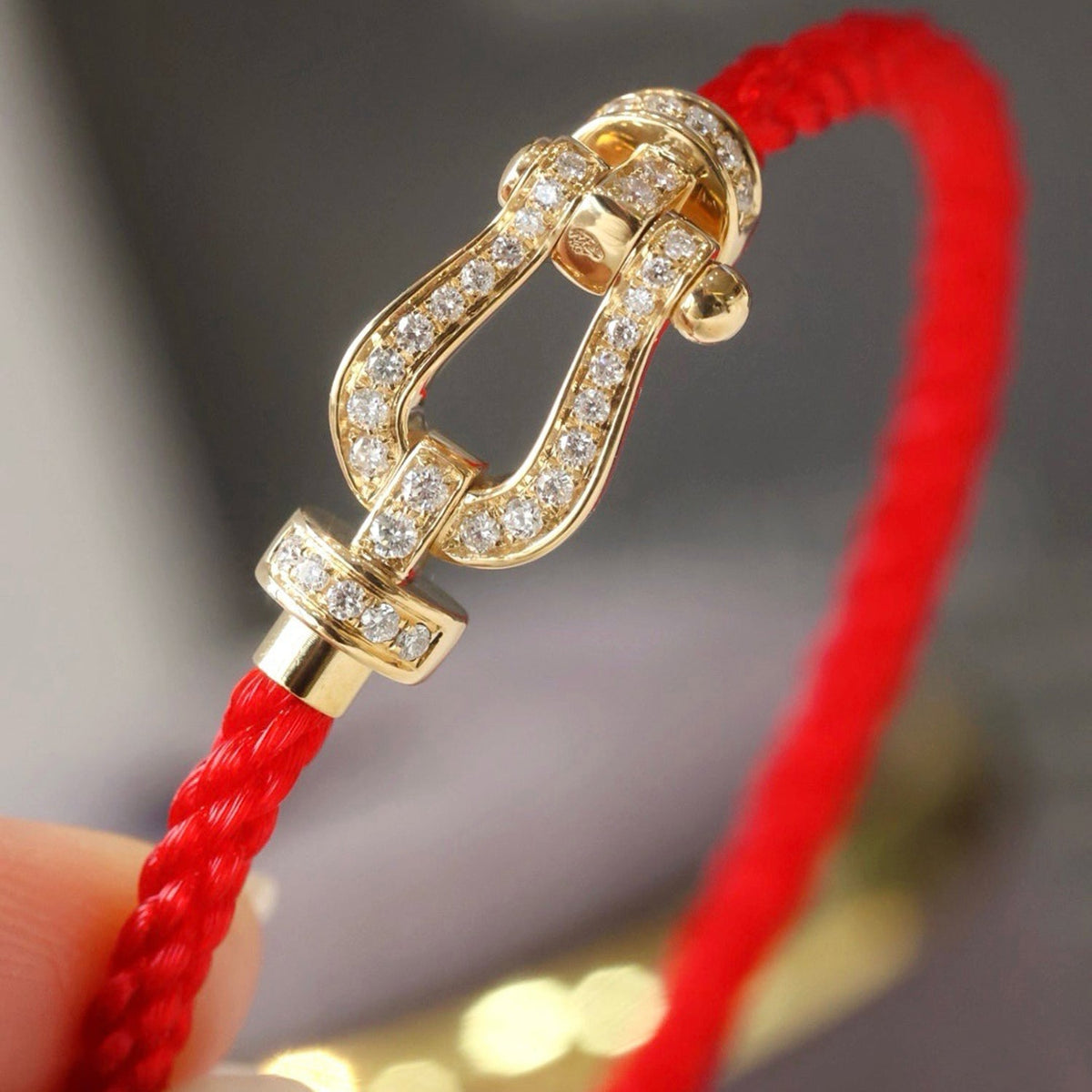 [⭐Spark]FORCE LARGE HORSESHOE FULL DIAMOND BRACELET SILVER