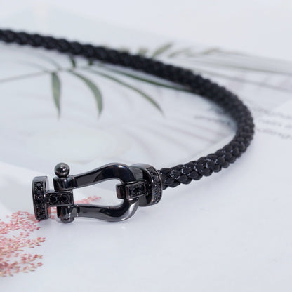 [⭐Spark]FORCE LARGE SERIES HORSESHOE BLACK SAMURAI BRACELET