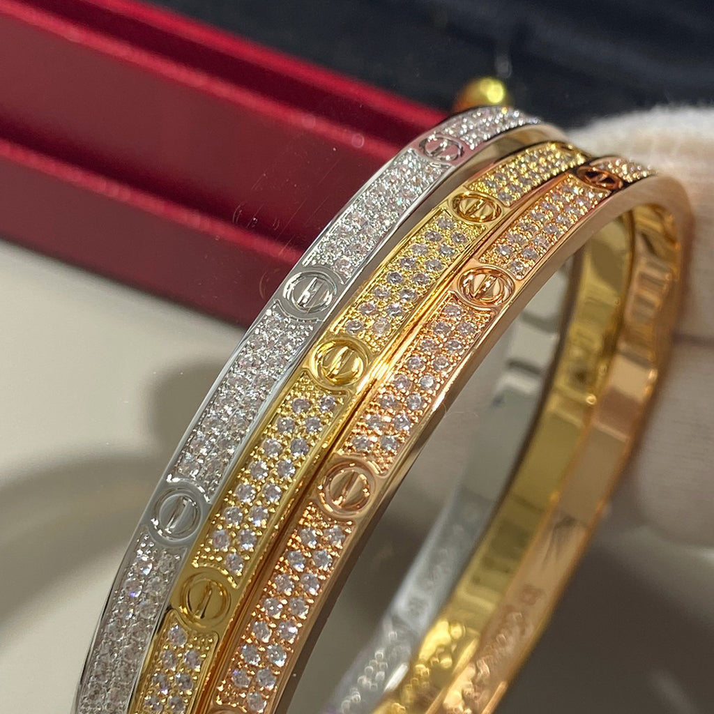 [⭐Spark]LOVE BRACELET 3.65MM DIAMOND-PAVED