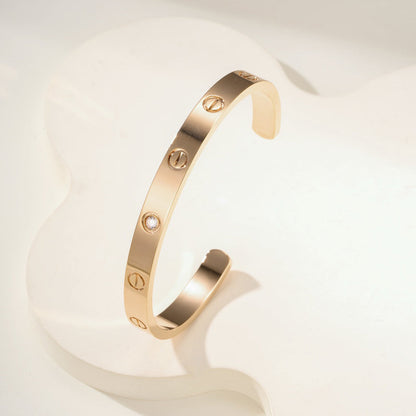 [⭐Spark]LOVE BRACELET 6.1MM 1 DIAMOND OPEN CUFF