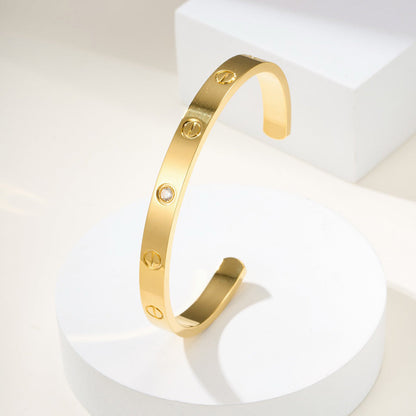 [⭐Spark]LOVE BRACELET 6.1MM 1 DIAMOND OPEN CUFF