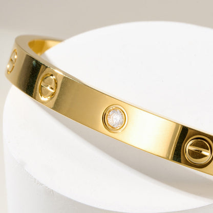[⭐Spark]LOVE BRACELET 6.1MM 1 DIAMOND OPEN CUFF