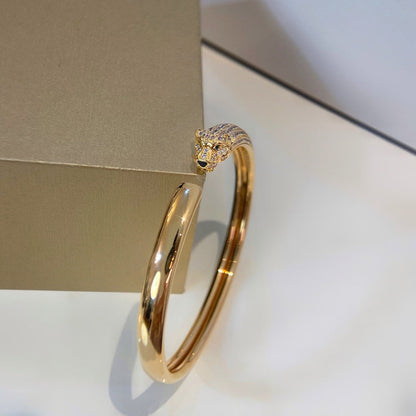 [⭐Spark]PANTHERE HALF DIAMOND OPEN BRACELET