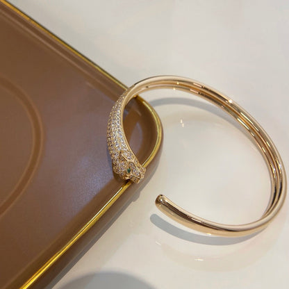 [⭐Spark]PANTHERE HALF DIAMOND OPEN BRACELET