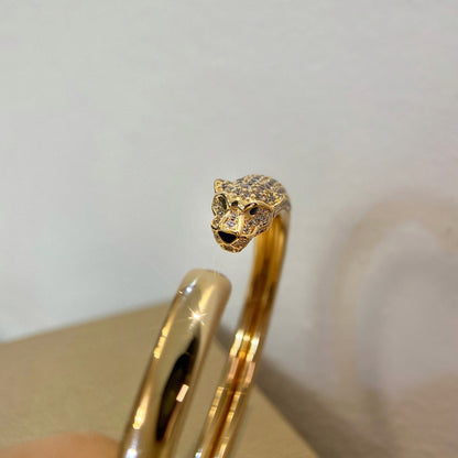 [⭐Spark]PANTHERE HALF DIAMOND OPEN BRACELET