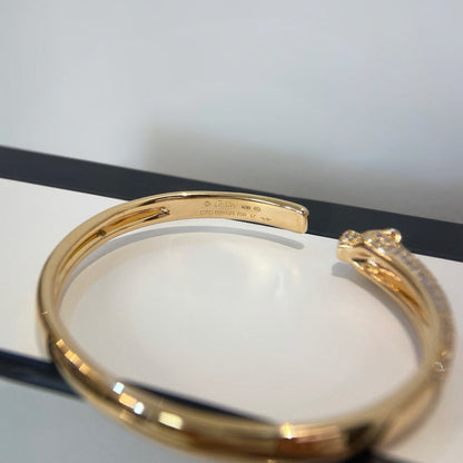 [⭐Spark]PANTHERE HALF DIAMOND OPEN BRACELET