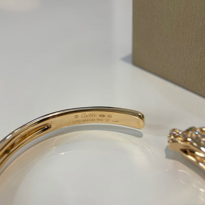 [⭐Spark]PANTHERE HALF DIAMOND OPEN BRACELET