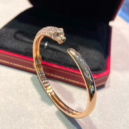 [⭐Spark]PANTHERE HALF DIAMOND OPEN BRACELET