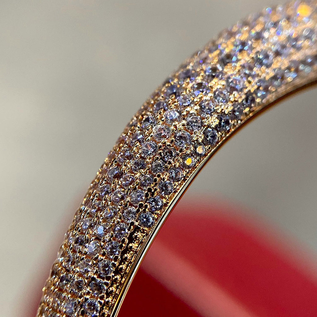 [⭐Spark]PANTHERE HALF DIAMOND OPEN BRACELET