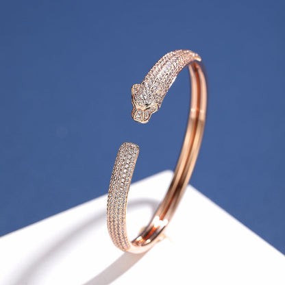 [⭐Spark]PANTHERE FULL DIAMOND OPEN BRACELET