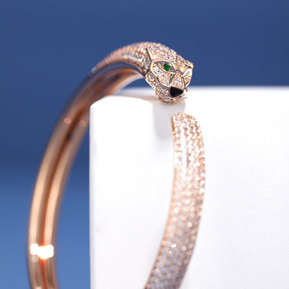 [⭐Spark]PANTHERE FULL DIAMOND OPEN BRACELET