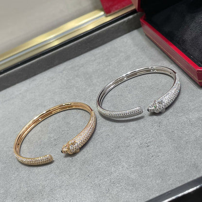 [⭐Spark]PANTHERE FULL DIAMOND OPEN BRACELET