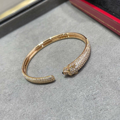 [⭐Spark]PANTHERE FULL DIAMOND OPEN BRACELET