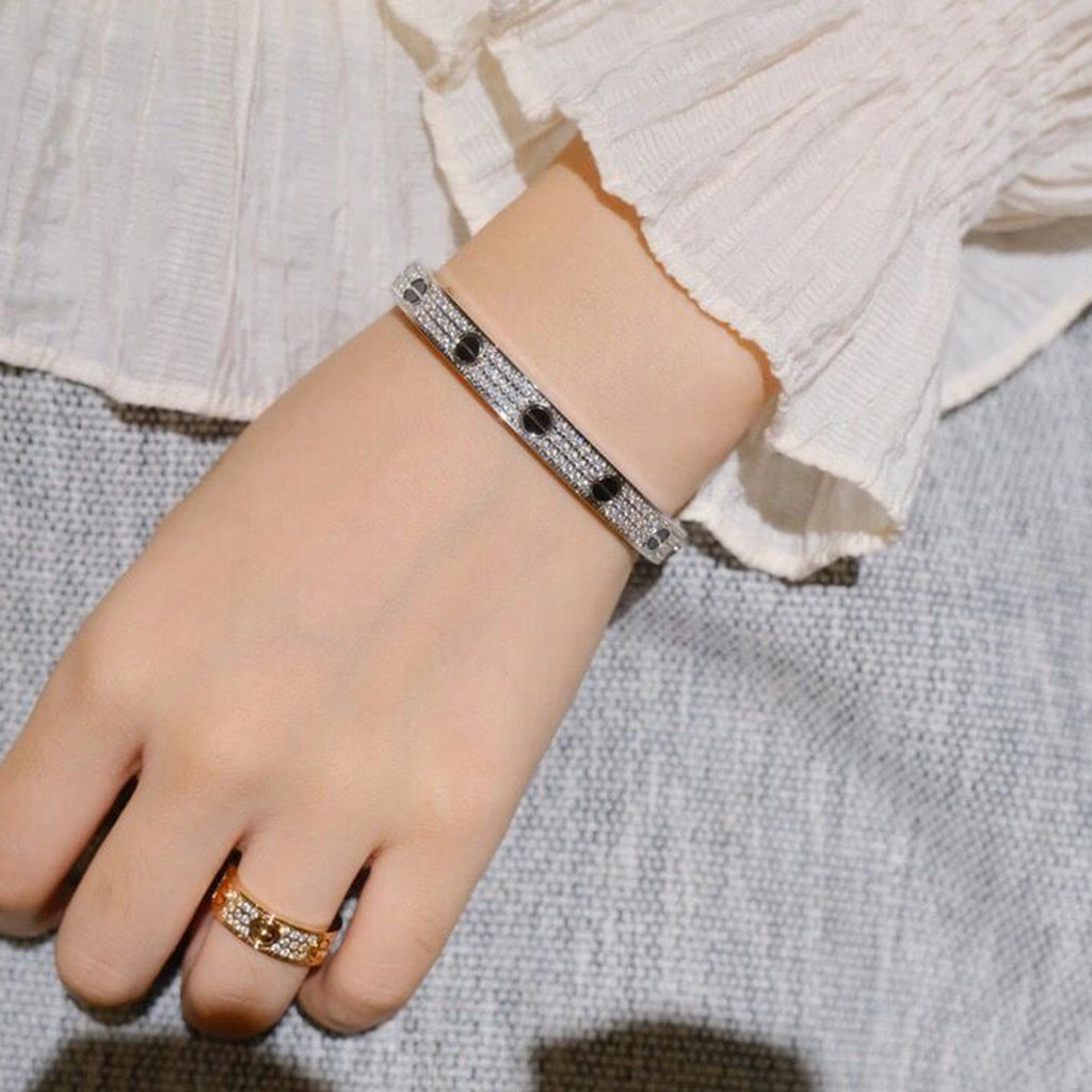 [⭐Spark]LOVE BRACELET 6.1MM DIAMOND-PAVED CERAMIC