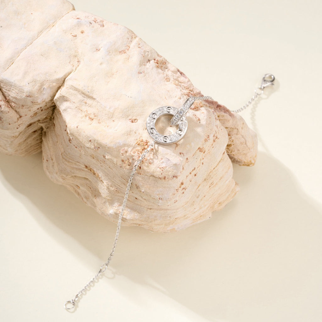 [⭐Spark]LOVE DOUBLE RING FULL DIAMOND BRACELET