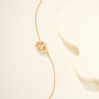 [⭐Spark]LOVE DOUBLE RING FULL DIAMOND BRACELET