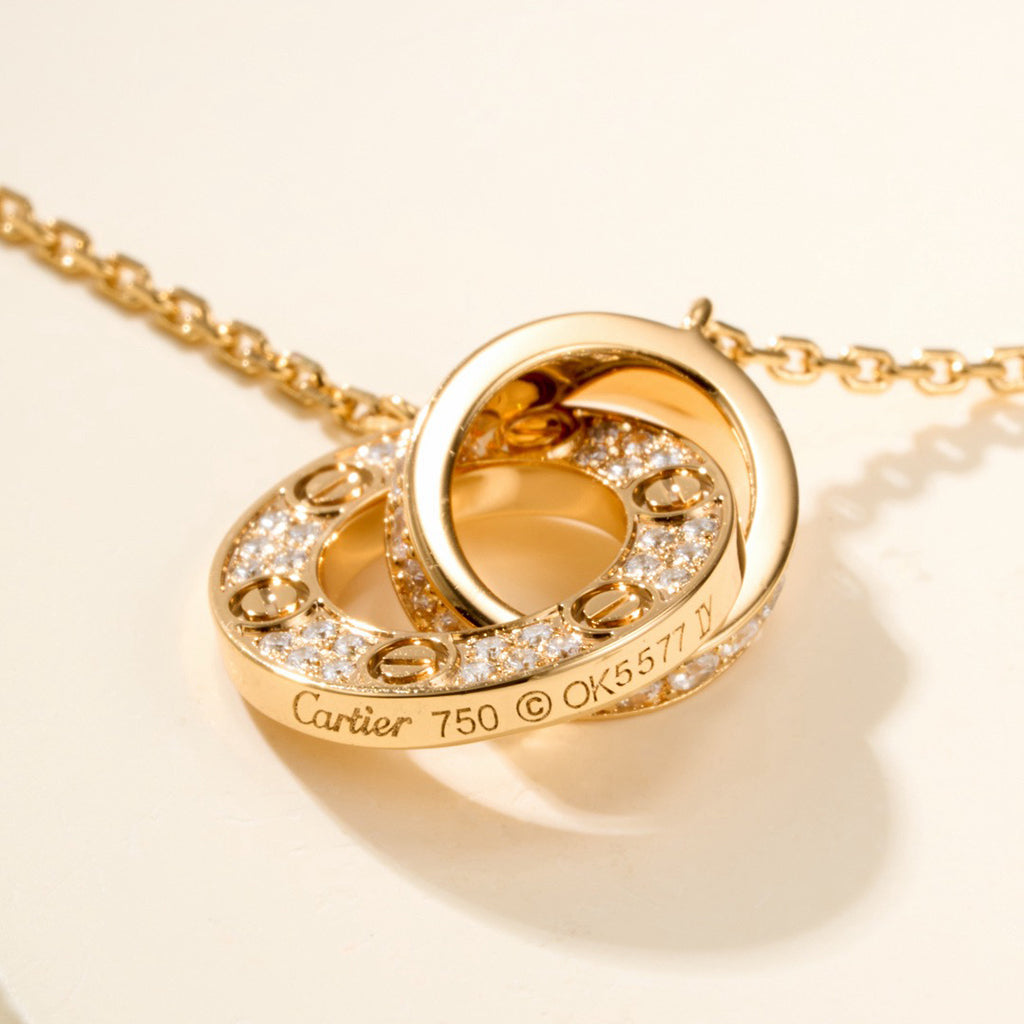 [⭐Spark]LOVE DOUBLE RING FULL DIAMOND BRACELET