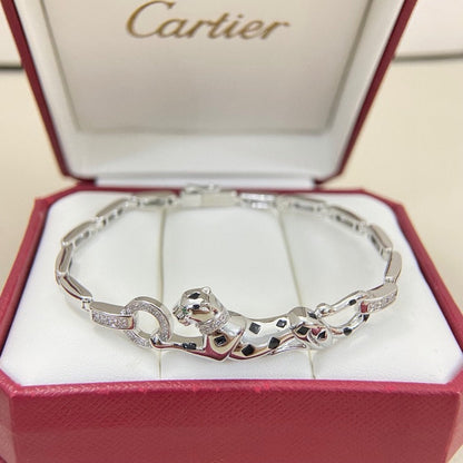 [⭐Spark]PANTHERE HALF DIAMOND ON CHAIN BRACELET