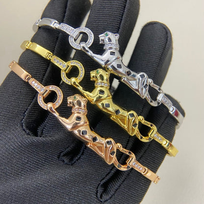 [⭐Spark]PANTHERE HALF DIAMOND ON CHAIN BRACELET