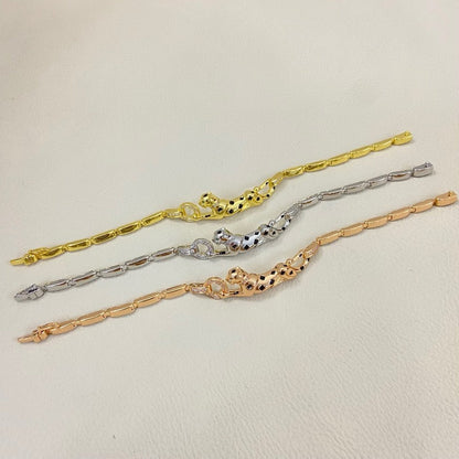 [⭐Spark]PANTHERE HALF DIAMOND ON CHAIN BRACELET
