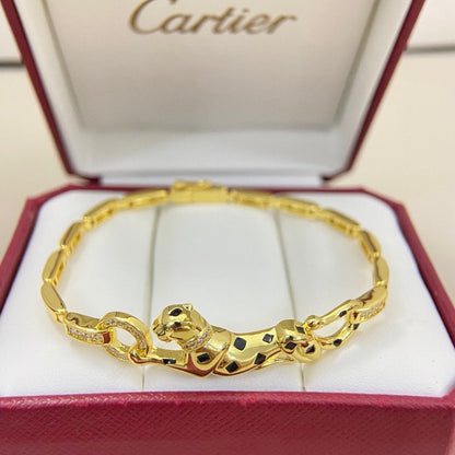 [⭐Spark]PANTHERE HALF DIAMOND ON CHAIN BRACELET