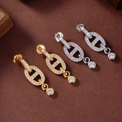 [⭐Spark]HM CHAINE DIAMOND EARRINGS