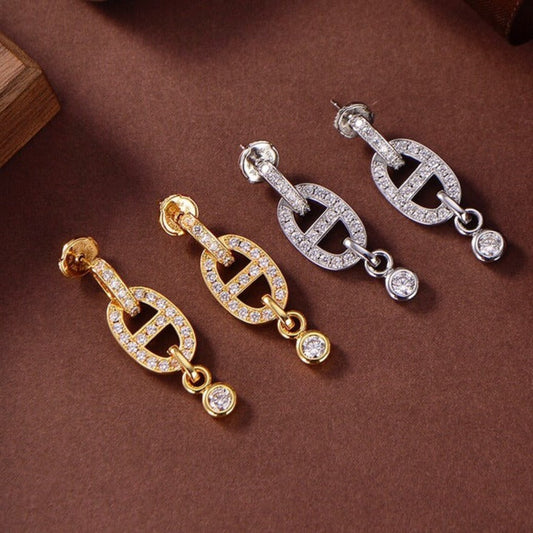 [⭐Spark]HM CHAINE DIAMOND EARRINGS