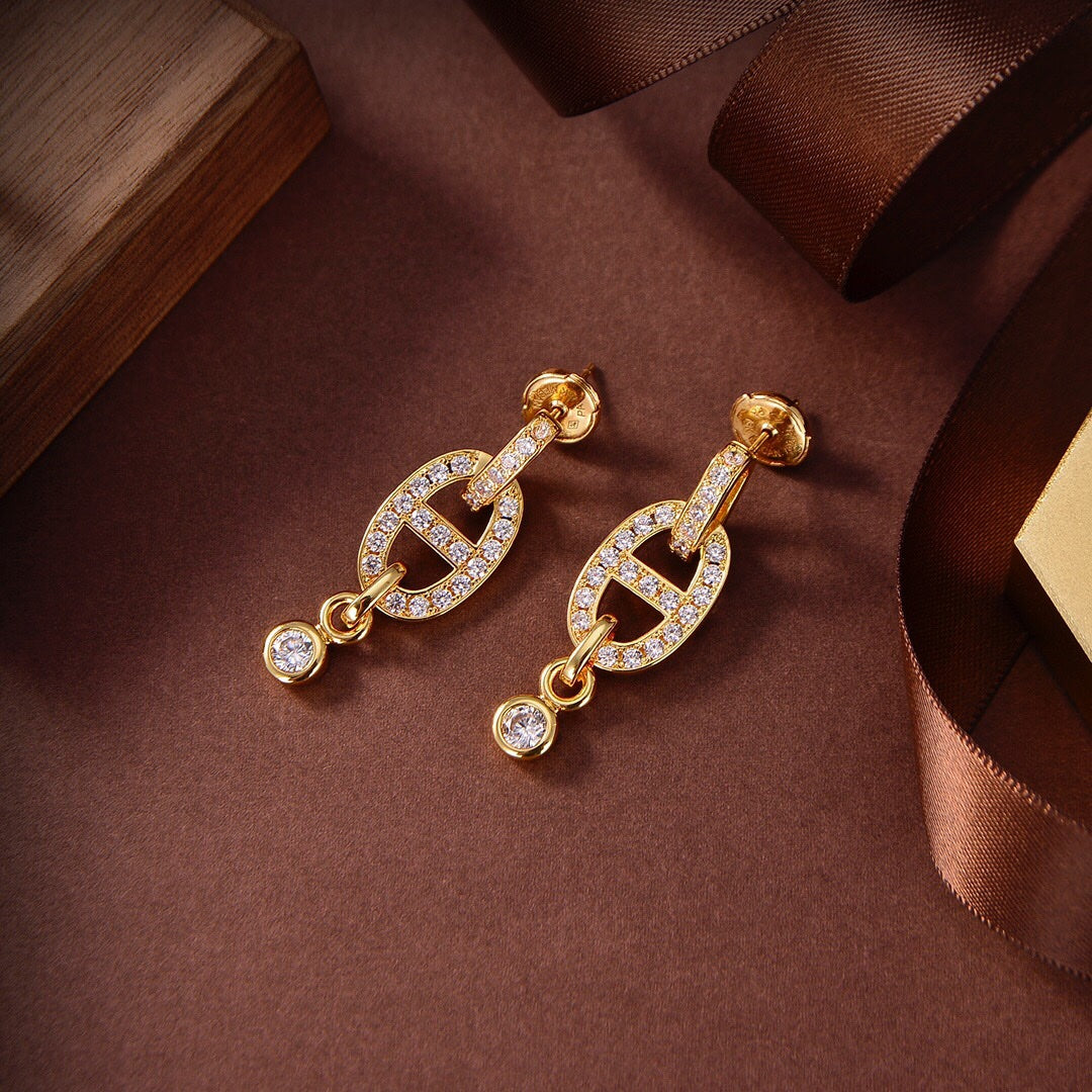 [⭐Spark]HM CHAINE DIAMOND EARRINGS