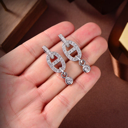 [⭐Spark]HM CHAINE DIAMOND EARRINGS