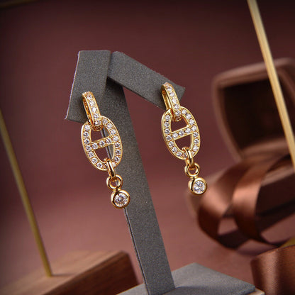 [⭐Spark]HM CHAINE DIAMOND EARRINGS