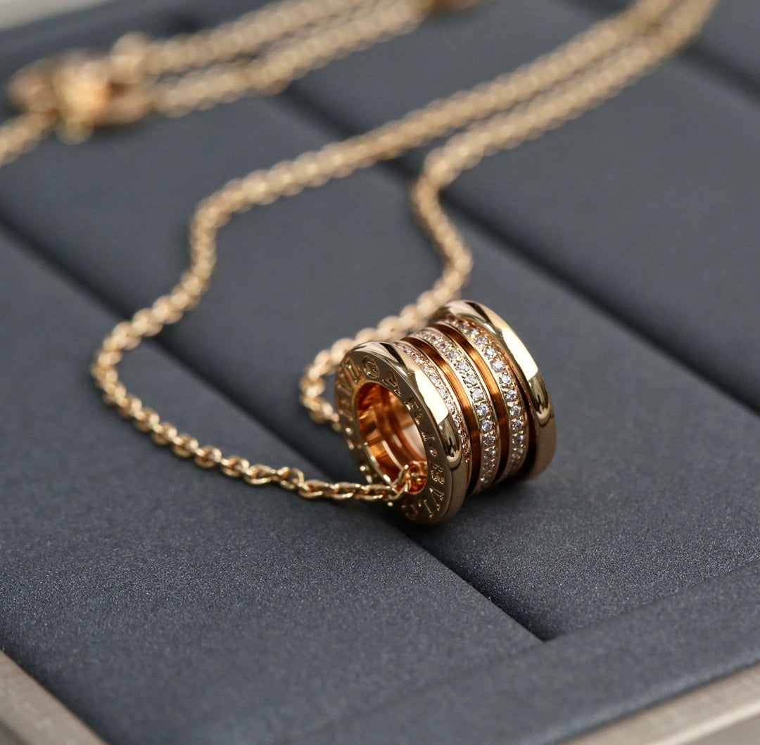 [⭐Spark]ZERO 1 PINK GOLD DIAMOND NECKLACE