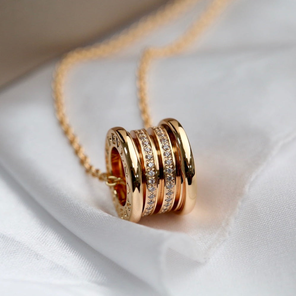[⭐Spark]ZERO 1 PINK GOLD DIAMOND NECKLACE