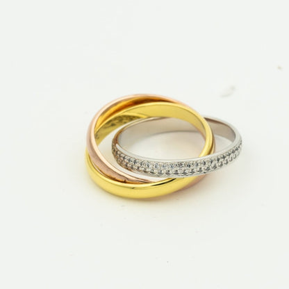 [⭐Spark Jewelry]TRINITY RING GOLD PINK GOLD SILVER DIAMONDS