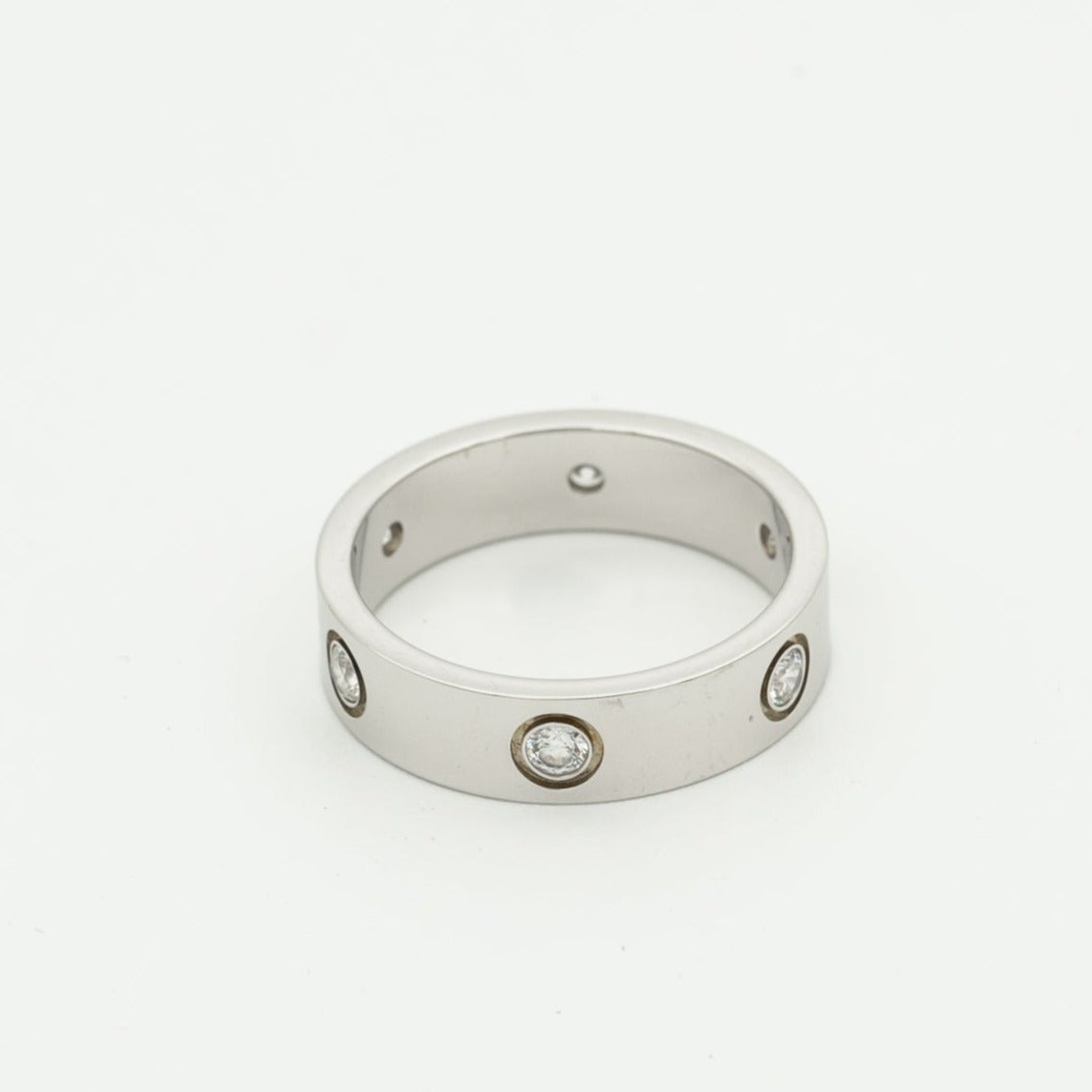 [⭐Spark]LOVE RING 5.5MM 6 DIAMONDS SILVER