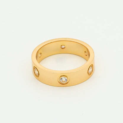 [⭐Spark]LOVE RING 5.5MM 6 DIAMONDS PINK GOLD