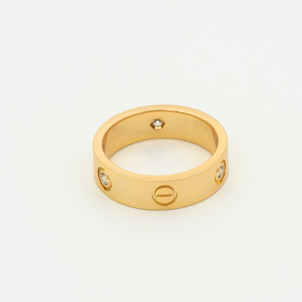 [⭐Spark]LOVE RING 5.5MM 3 DIAMONDS PINK GOLD