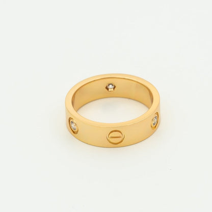 [⭐Spark]LOVE RING 5.5MM 3 DIAMONDS PINK GOLD