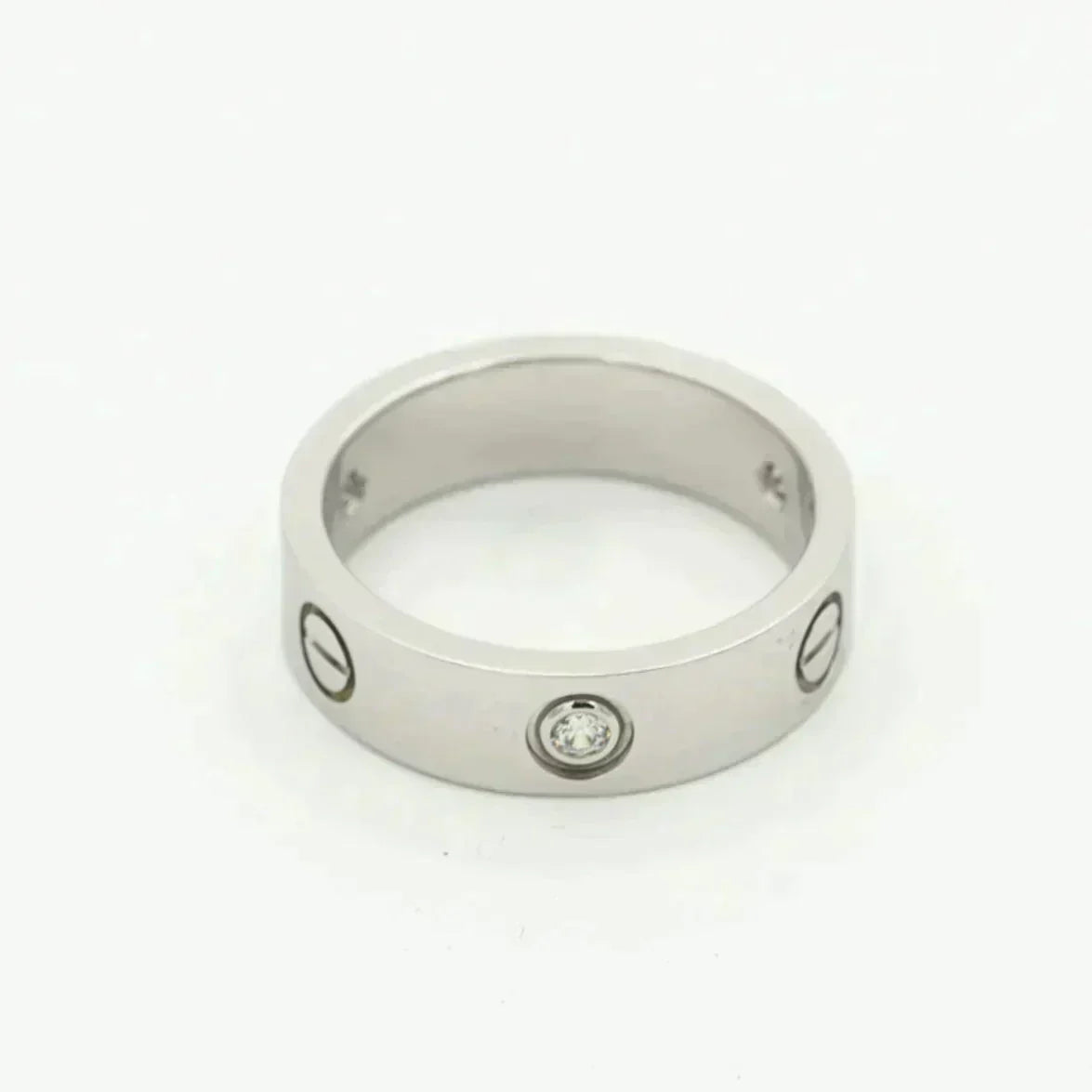 [⭐Spark]LOVE RING 5.5MM 3 DIAMONDS SILVER