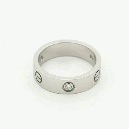 [⭐Spark]LOVE RING 5.5MM 3 DIAMONDS SILVER